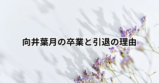 向井葉月、卒業と引退の理由は結婚？突然の発表でファン驚愕！